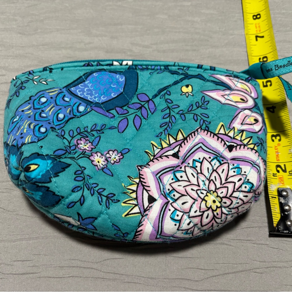 Vera Bradley Turquoise and Pink Floral Cosmetic Bag